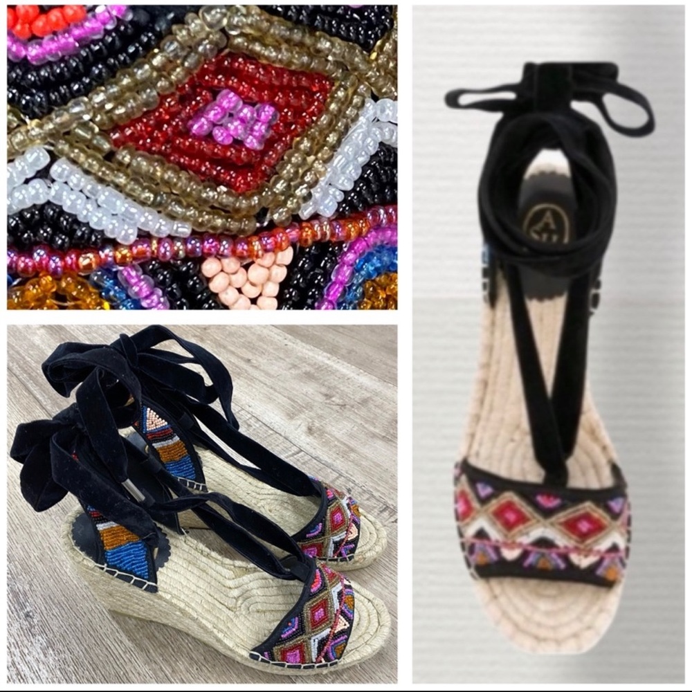 Ash Multicolor Beaded Platform Sandals